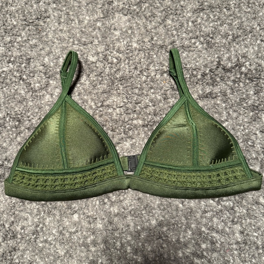 Triangl Swimwear Olive Green Bikini Top